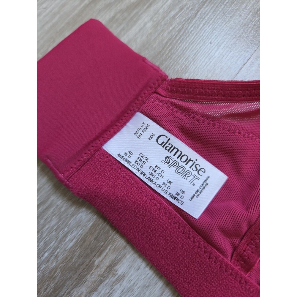 Glamorise Sport Red Underwire High Impact Full Coverage Sports Bra Size 38D EUC - Picture 8 of 10